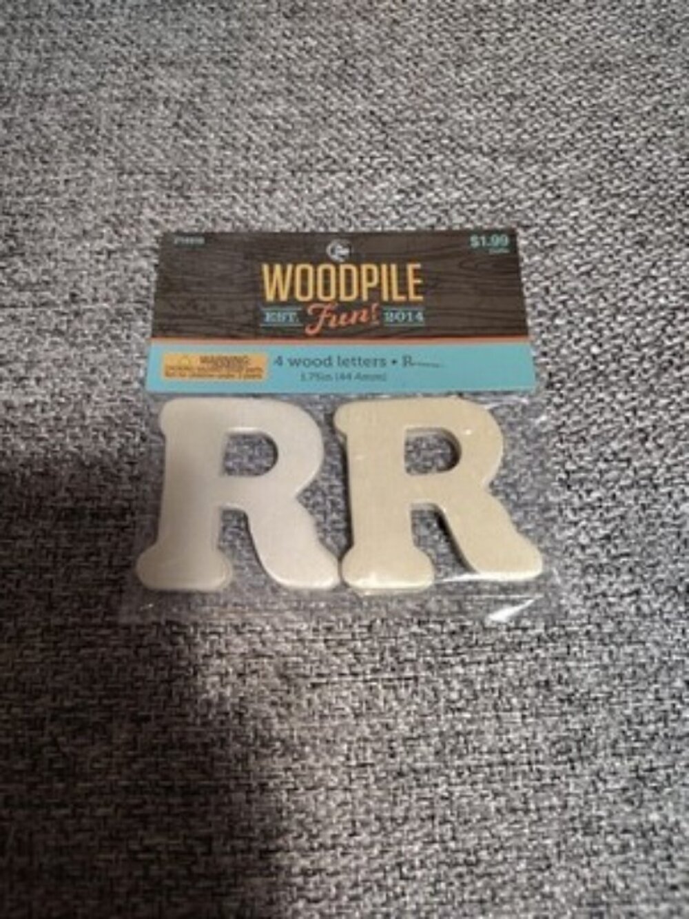 Hobby Lobby Woodpile 1.75” Wood Letters (4 Pieces Of Letter R) Still Sealed New